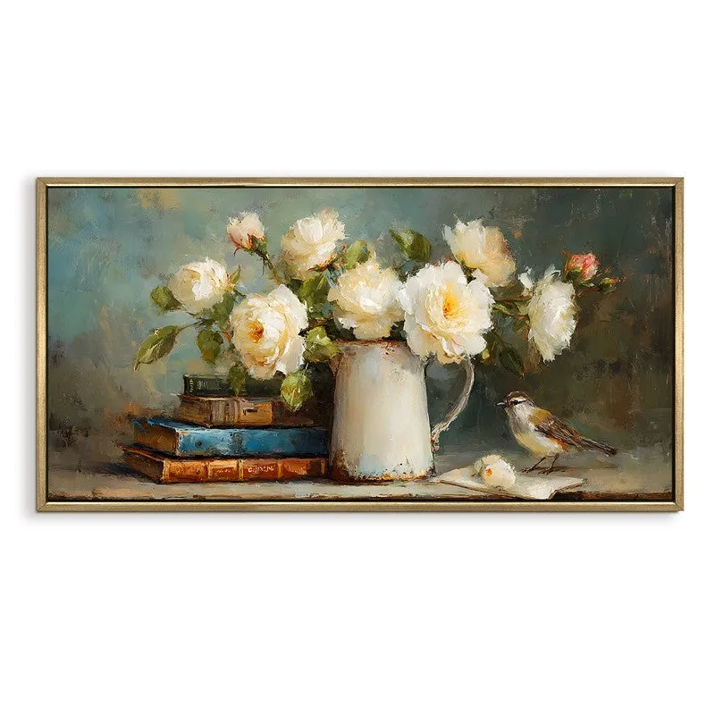 Floral Whisper Canvas Wall Painting With Frame media 3