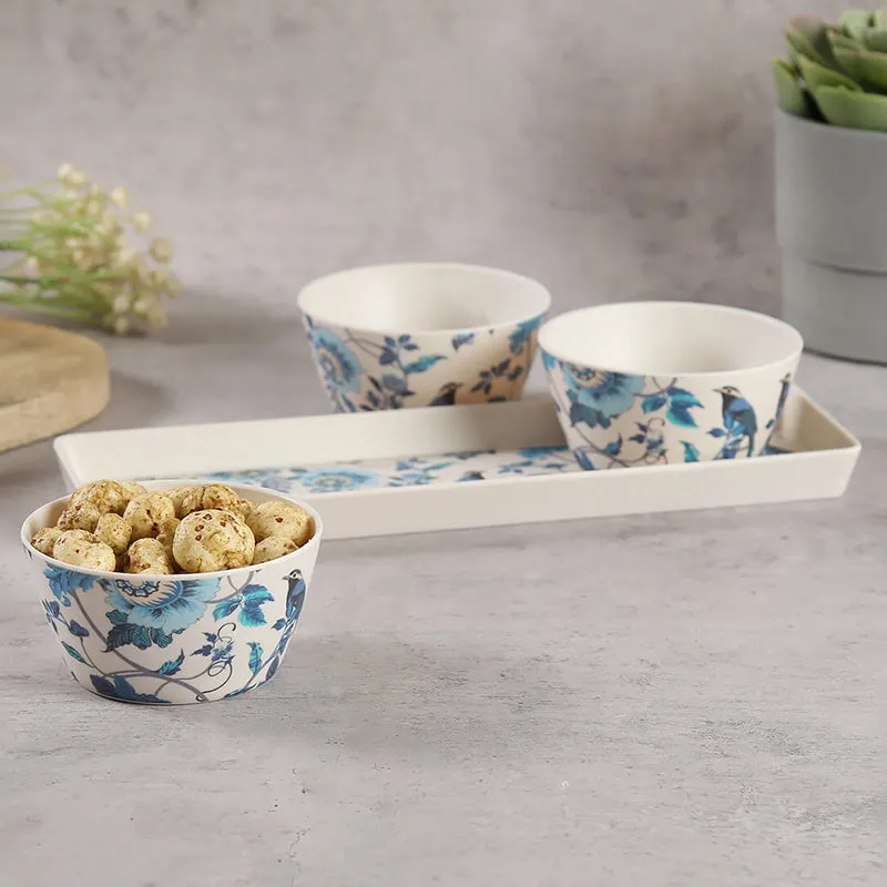 India Circus Oracle Bone China Snack Bowl With Tray (150 mL) - Four Piece Set media 1