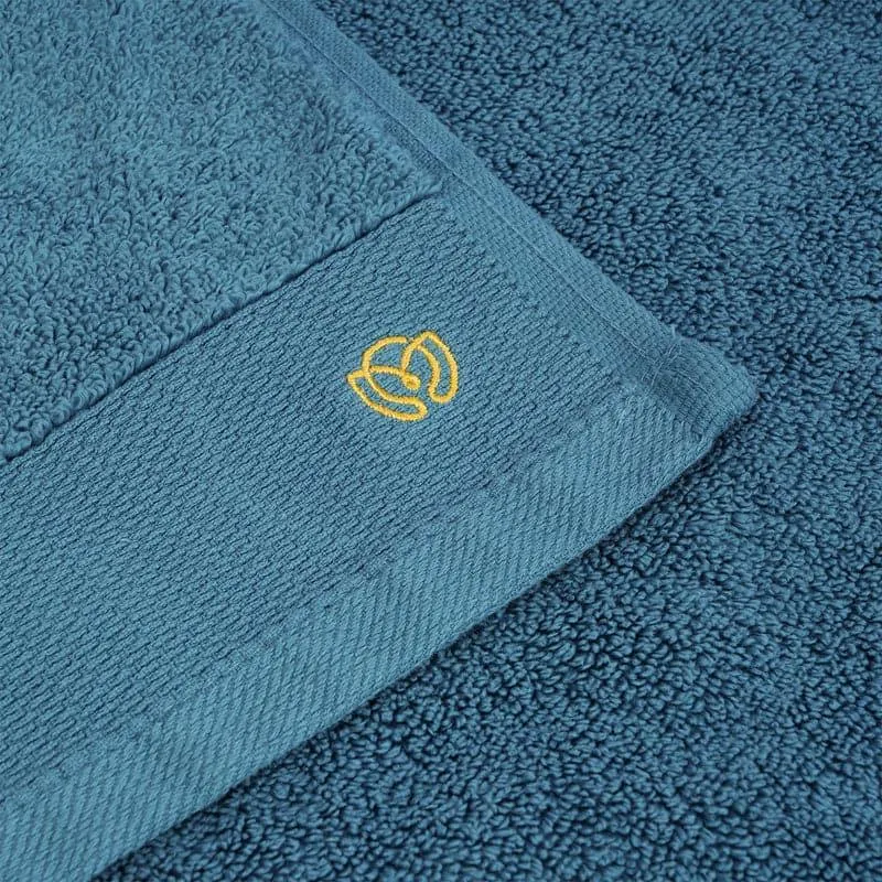 Micro Cotton Soft Serenity Solid Face Towel (Blue) - Set Of Four media 4