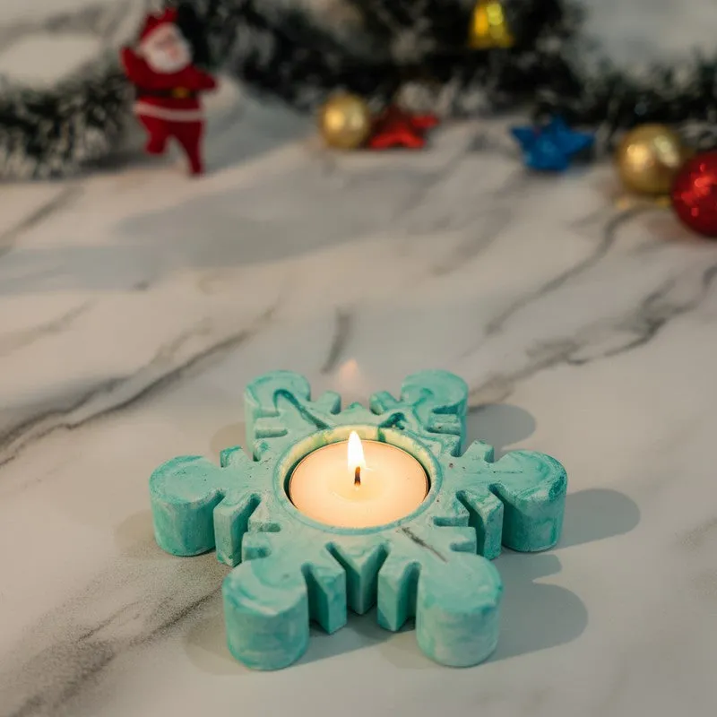 Frosty Tealight Candle Holder - Green media 3