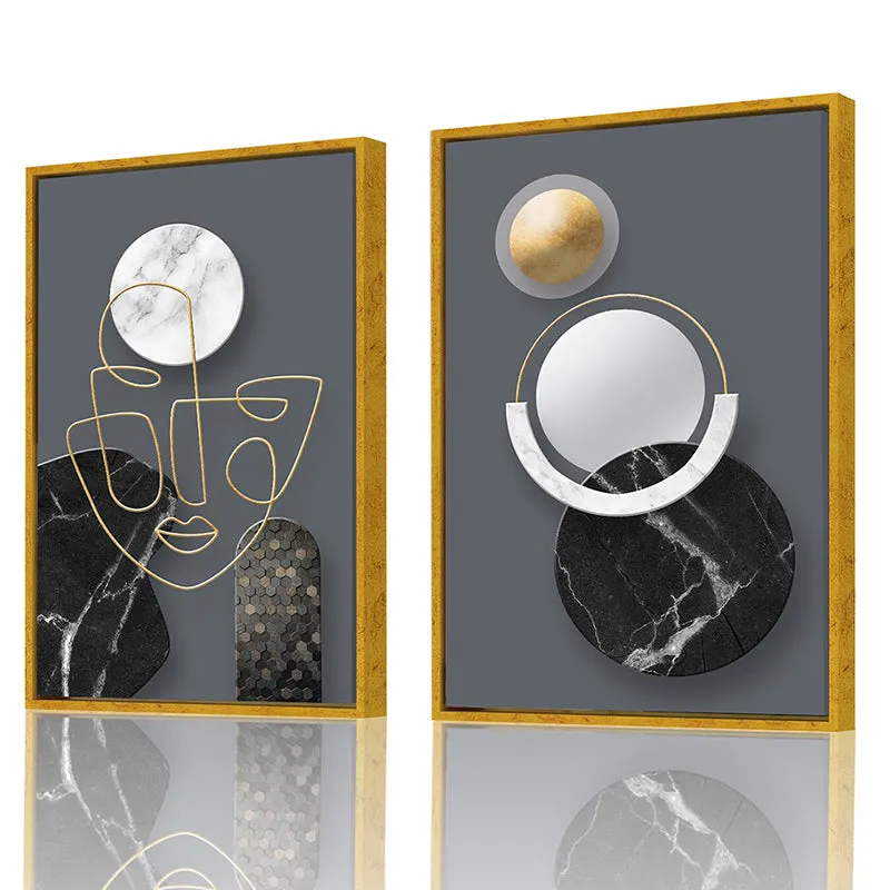 Foiled Lines Of Face Wall Art - Set Of Two media 3