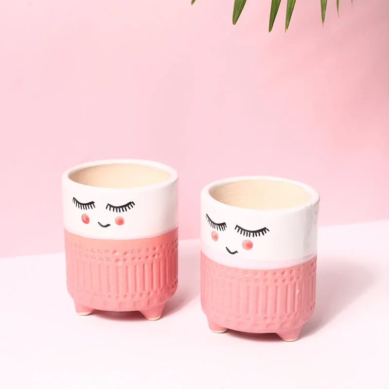 Plant Pal Ceramic Planter - Pink media 3