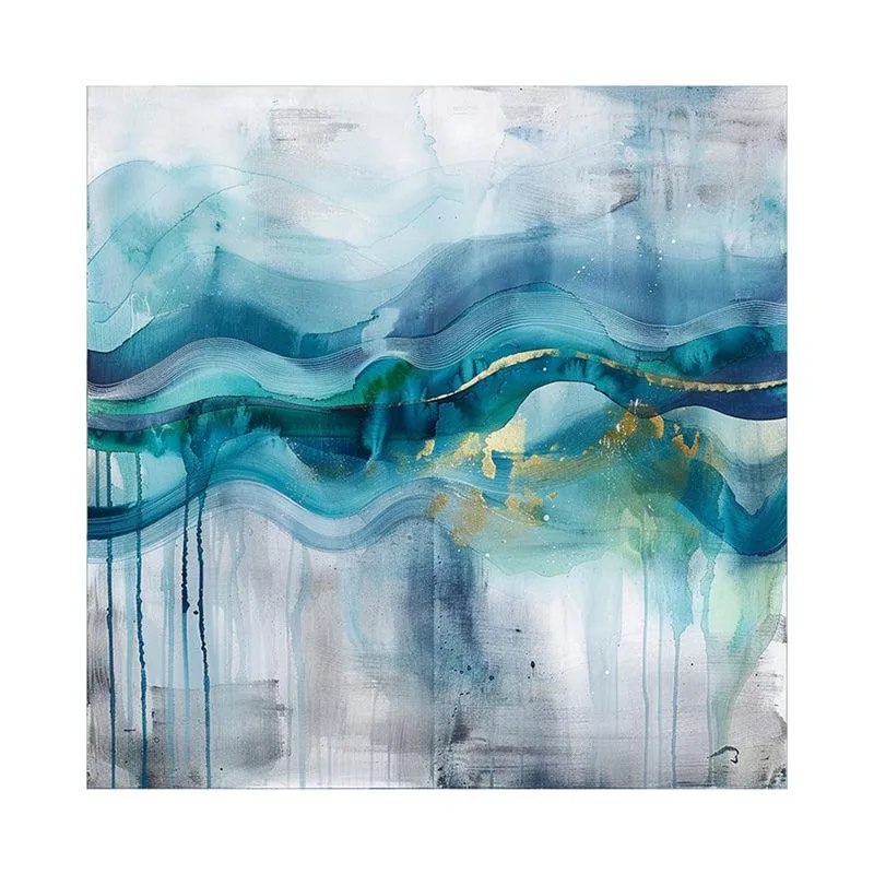 Ocean Wave Flow Abstract Wall Painting media 4