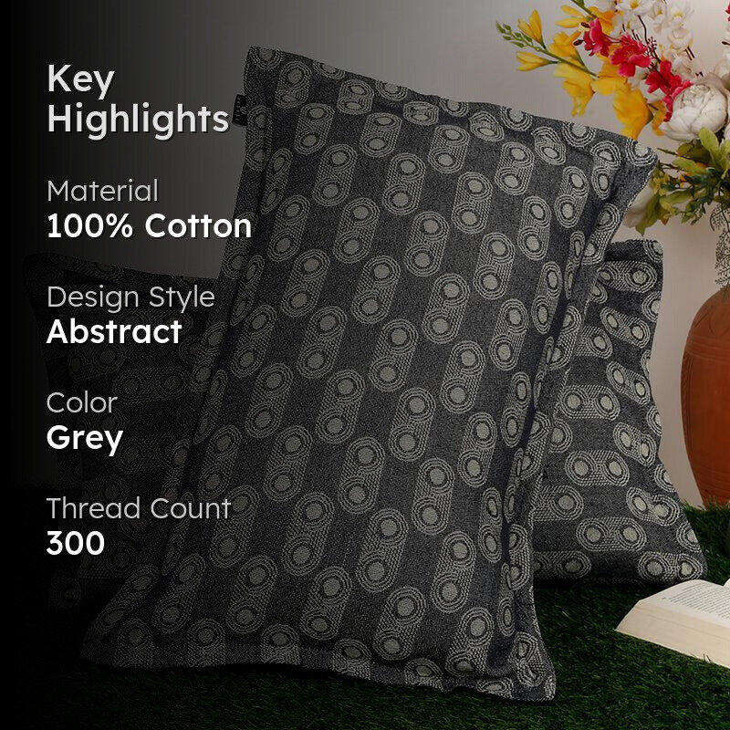 Hace Chroma Pillow Cover (Grey) - Set Of Two media 2