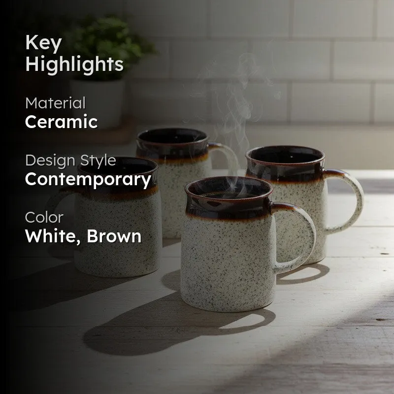 Ceramic Ceramic Coffee Mug (450 mL Each) - Set Of Four media 2