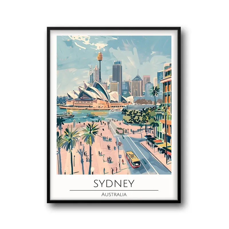 Vintage Sydney Framed Canvas Wall Painting media 5