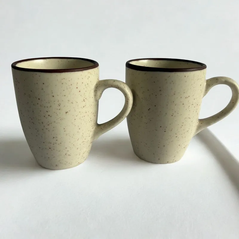 Ceramic Ceramic Coffee Mug (300 mL Each,Beige) - Set Of Two media 4