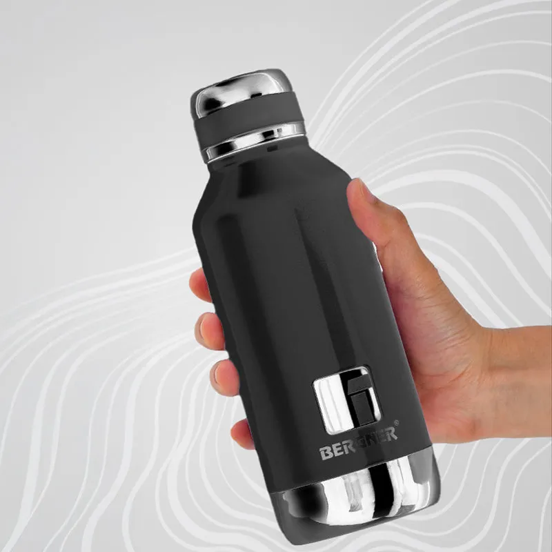 Bergner Walking Hydria Thermosteel Hot And Cold Flask (Black) - 750 mL media 1