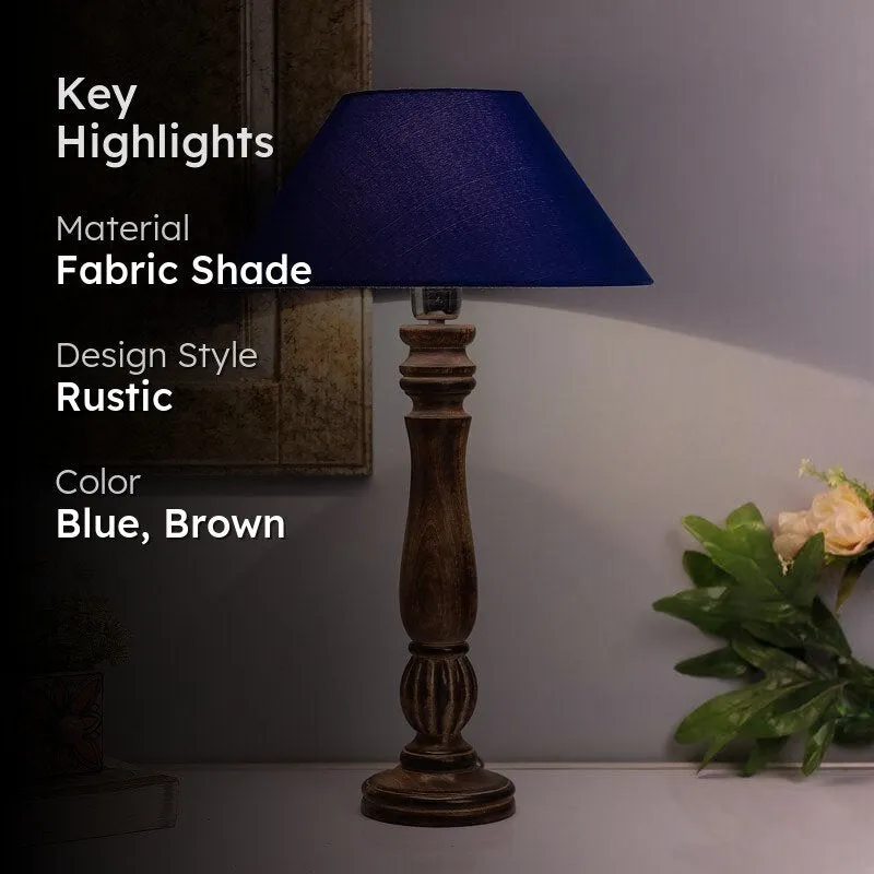 Vintage Victorian Fabric Table Lamp - Blue,Brown media 2