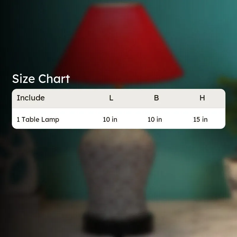 Solid Fusion Fabric Table Lamp - Red,White media 8