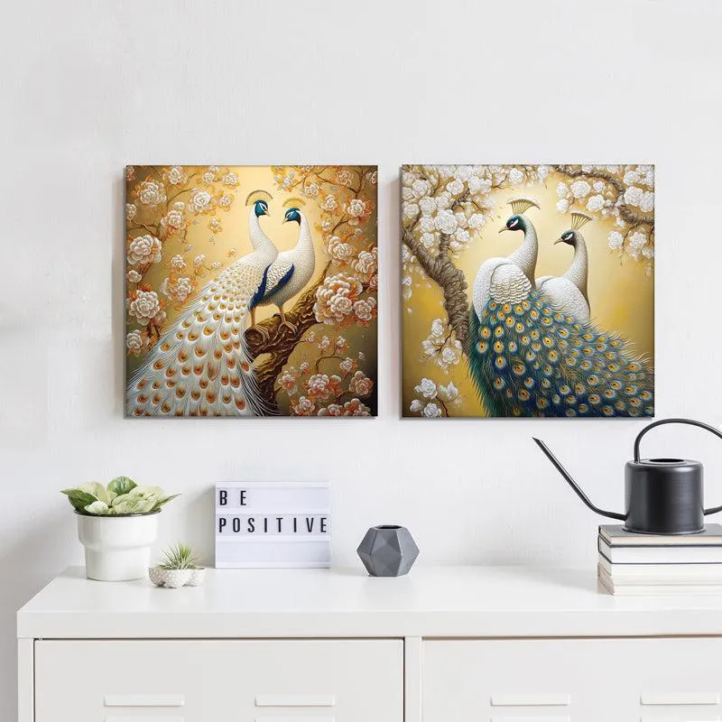 Plumage Of Light Canvas Wall Painting - Set Of Two media 5