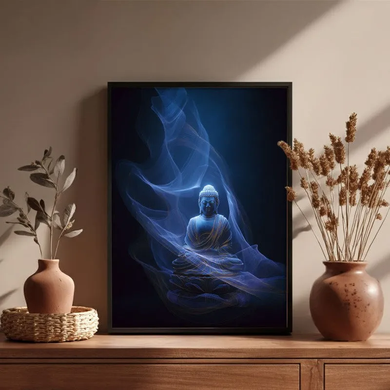 Ethereal Buddha Archival Paper Wall Painting With Black Frame media 6