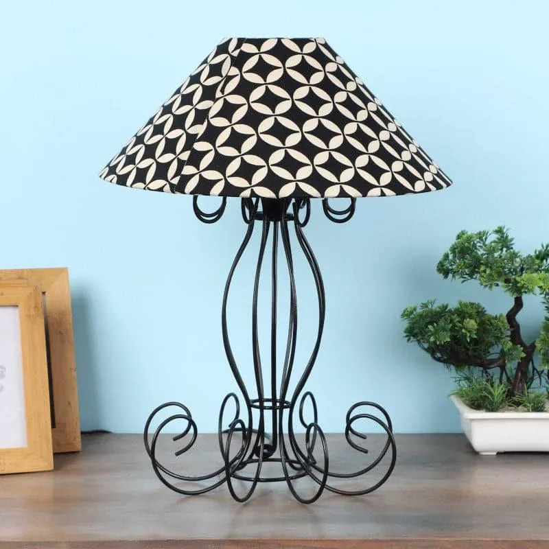 Tatania Kaito Fabric Table Lamp - Black,White media 3