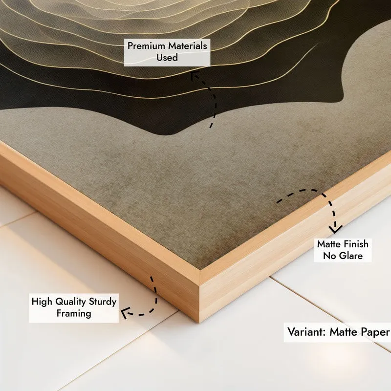 Whispering Layers Archival Paper Wall Painting With Brown Frame media 7