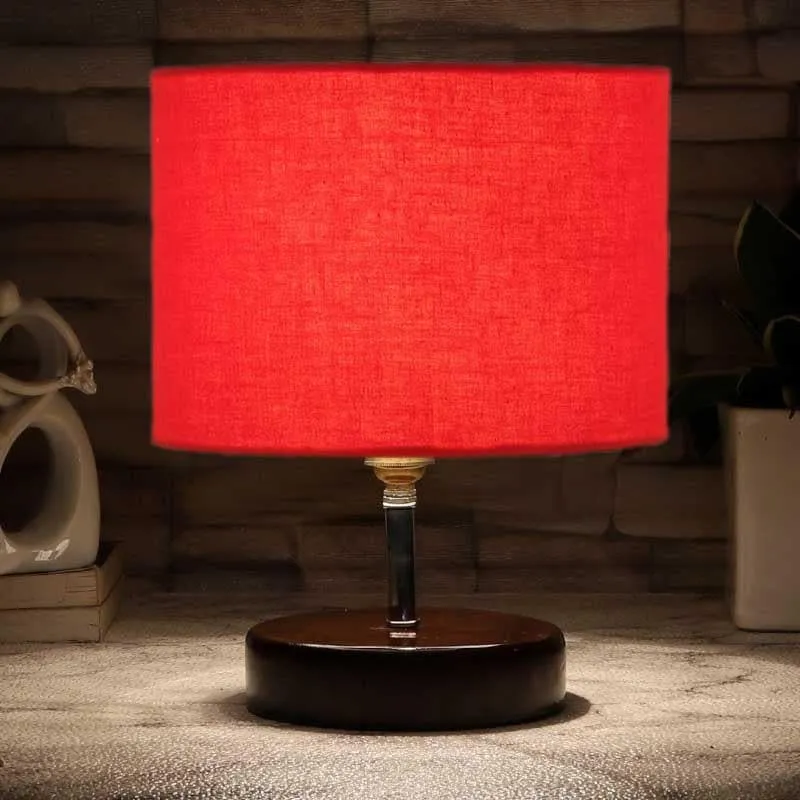 Helios Glow Fabric Table Lamp - Red,Brown media 3
