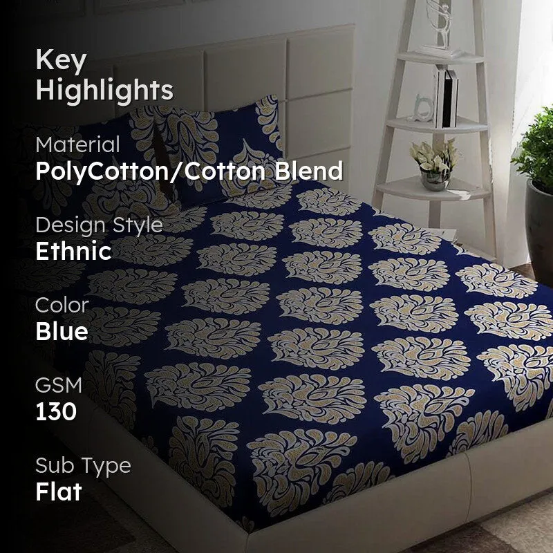 Fern & Motifs Ethnic Bedsheet - 130 GSM media 2