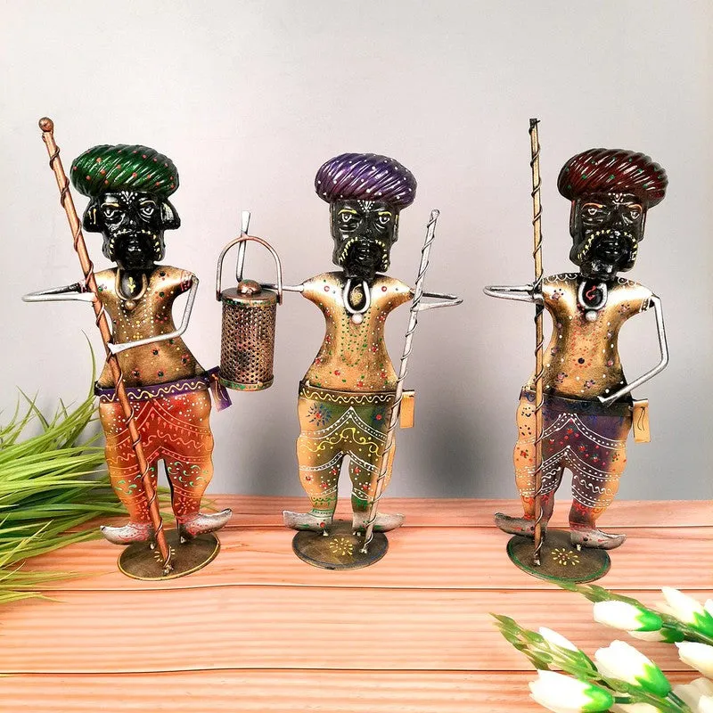 Rajasthani Iron Darbaan Showpieces (Set Of Three) - Set Of Three media 5