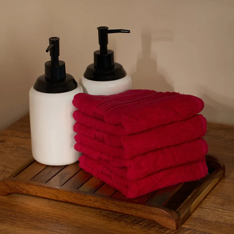 Bodil Face Towel (Red) - Set Of Four media 1