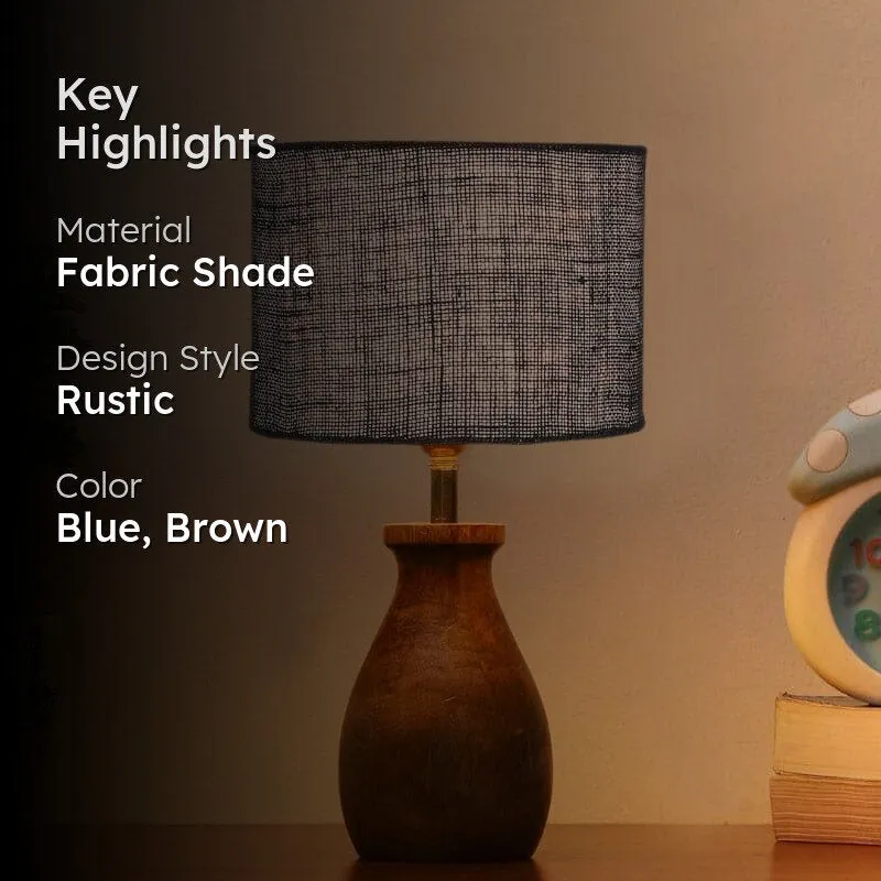 Sheldo Mista Fabric Table Lamp - Blue,Brown media 2