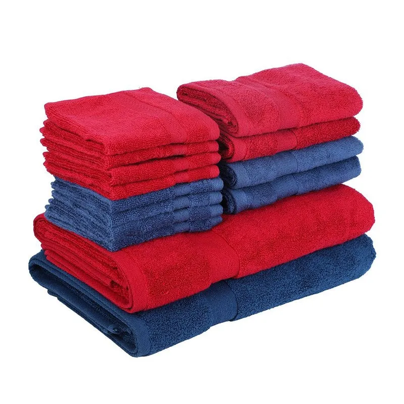 Astra Solids Towel Set (Red, Blue) Fourteen Piece Set media 3