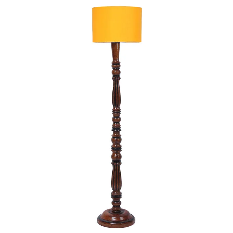 Masiya Vintage Wooden Floor Lamp - Yellow media 5