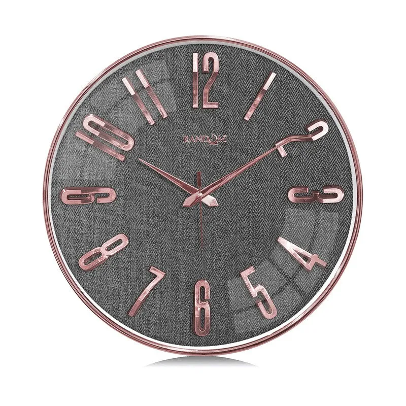 Elite Numeric Plastic Wall Clock - Rose Gold & Grey media 3