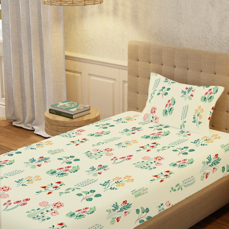 Urban Space AbstraLux Fitted Cotton Bedsheet (Green) - 200 TC media 5