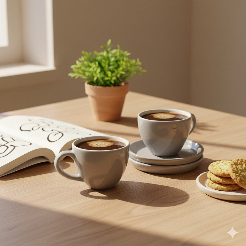 Cozy Charm Cup & Saucer (180 Ml) - Four Piece Set