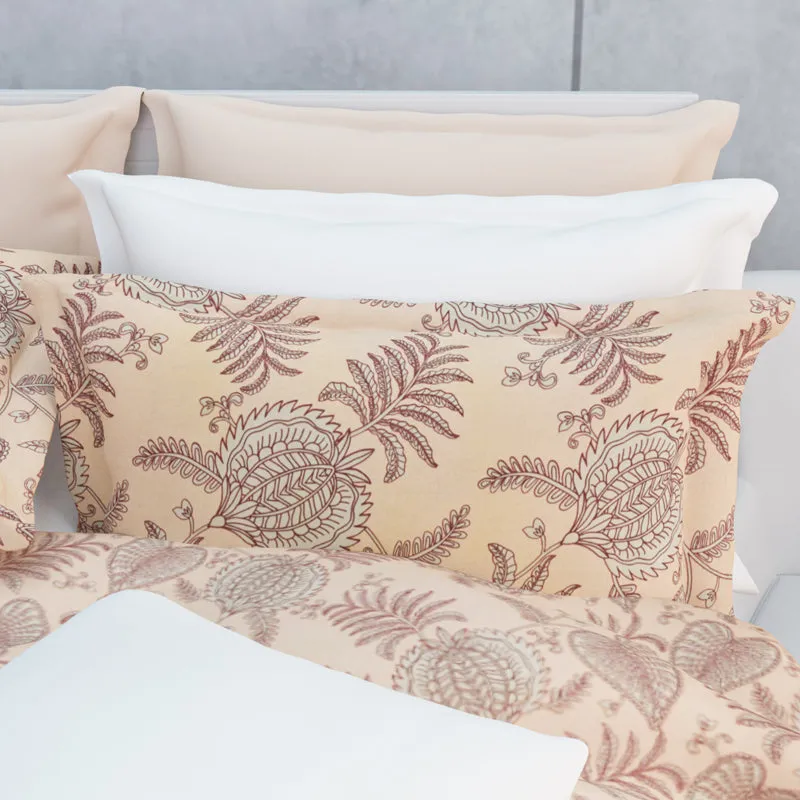Fern Dreams Cotton Bedsheet (Light Peach) - 144 TC media 9