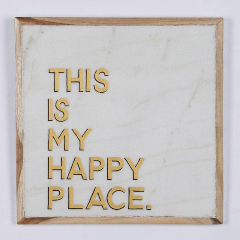 This Is My Happy Place Hand Painted Marble Wall Accent media 3