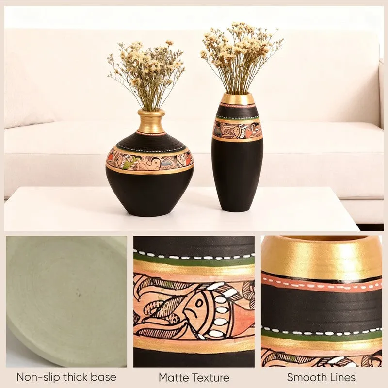 Machumu Tribal Terracotta Vase - Set Of Two media 7