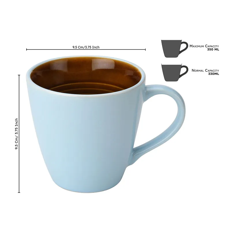 Karvaa Ceramic Coffee Mug (Arctic Blue/350 mL Each) - Set Of Four media 8