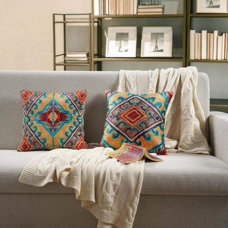 Swayam Ethnic Magic Polyester Cushion Cover - Set Of Two media 1