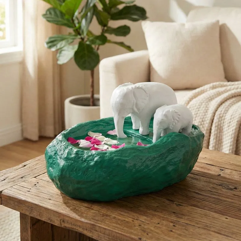 Elephant Family Decorative Resin Urli media 1