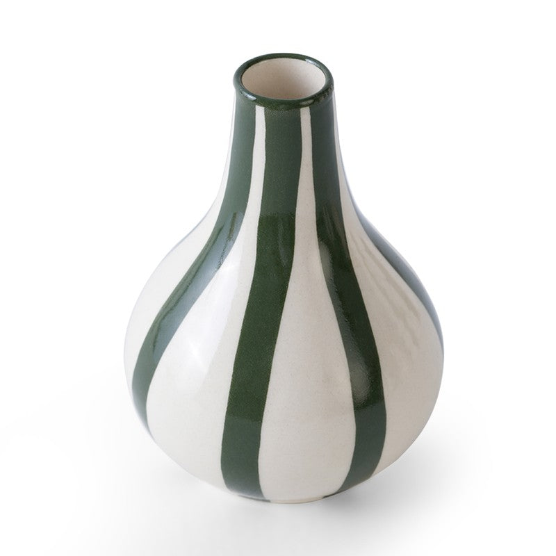 Waveon Ceramic Flower Vase - White,Green media 6