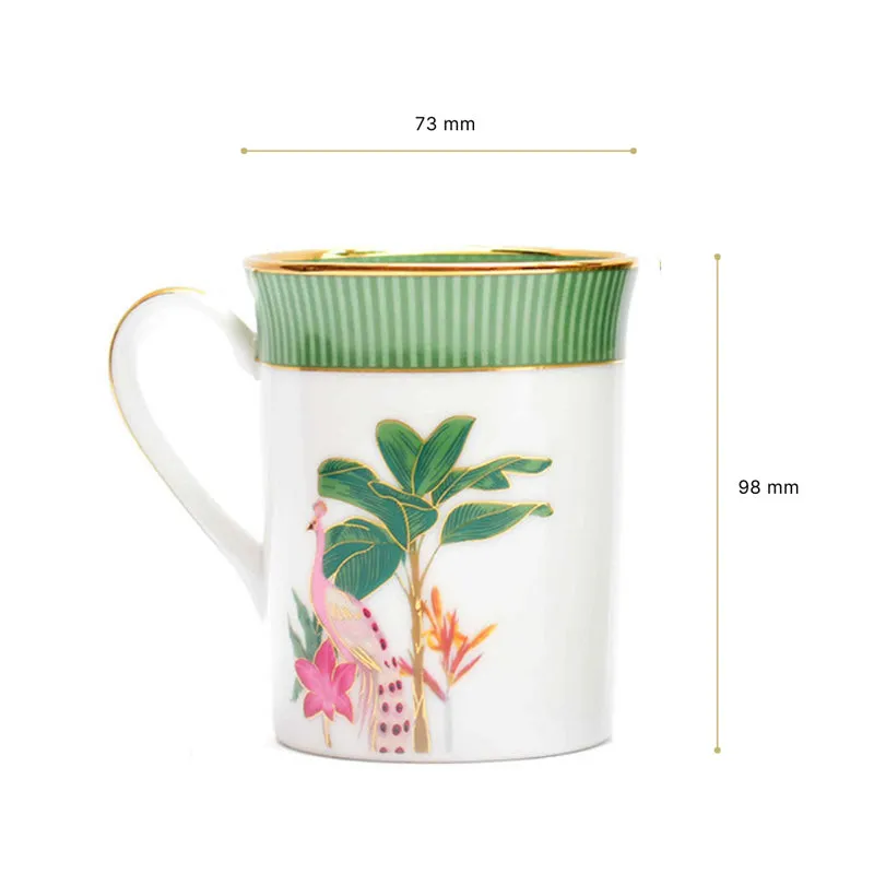 Gilded Mayura Classic 24k Gold Brushed Porcelain Coffee Mug (300 mL Each) - Set Of Six media 8