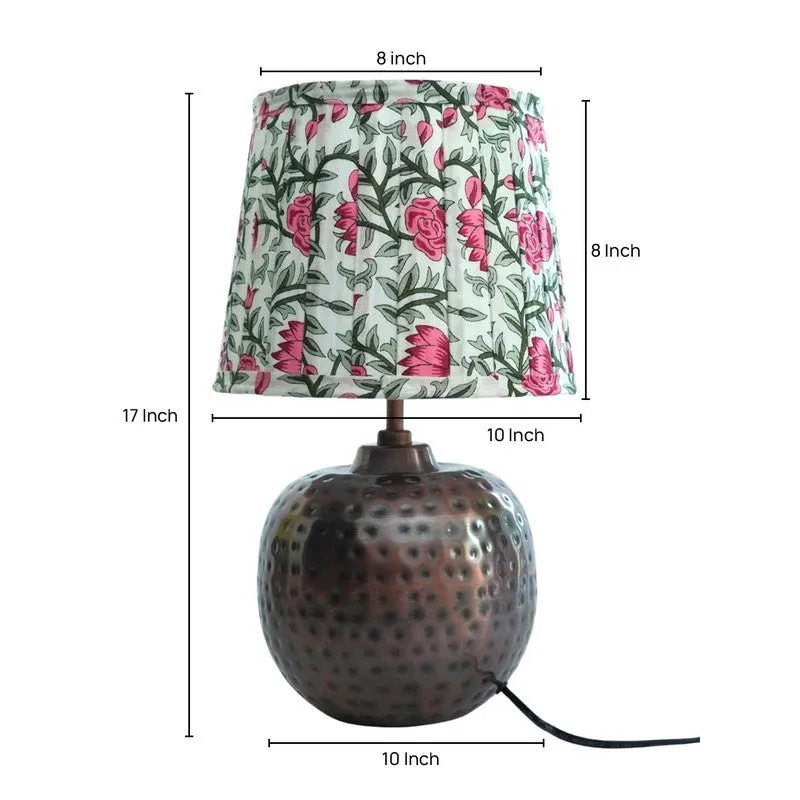Rosette Warm Metal Base Cotton Table Lamp - Multicolor media 5