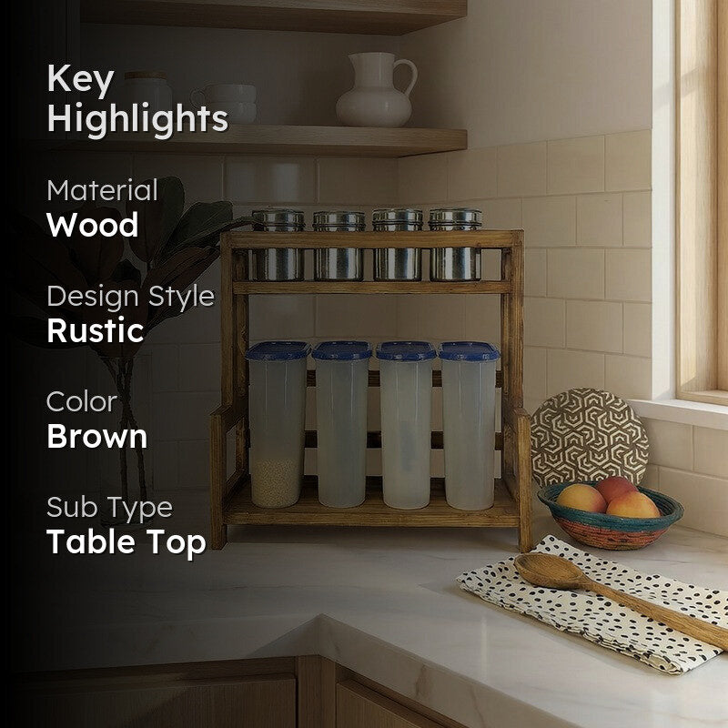 Retrova Wooden Kitchen Countertop Organiser media 2