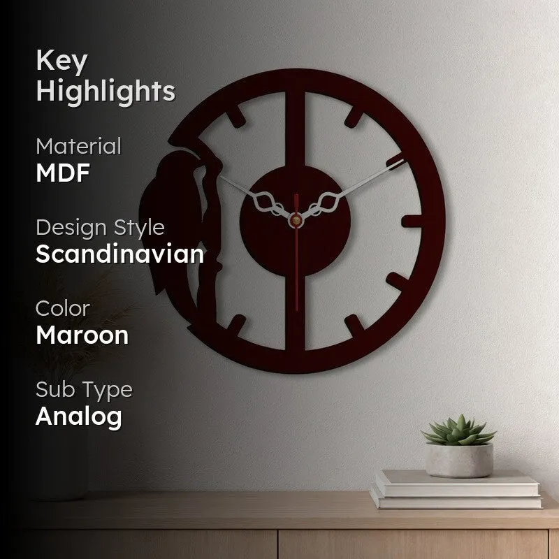 Forest Woodpecker Wooden Wall Clock media 2