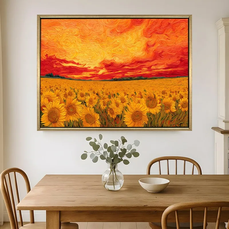 Floral Inferno Canvas Wall Painting With Frame media 1