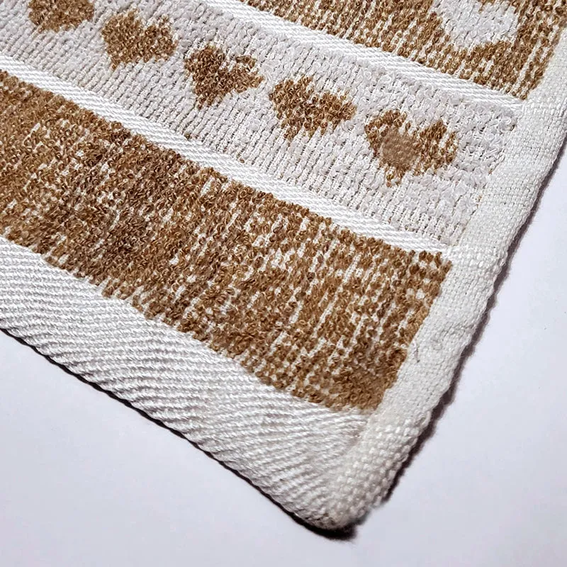 Love Lace Cotton Hand Towel (Brown & Green) - Set Of Two media 3