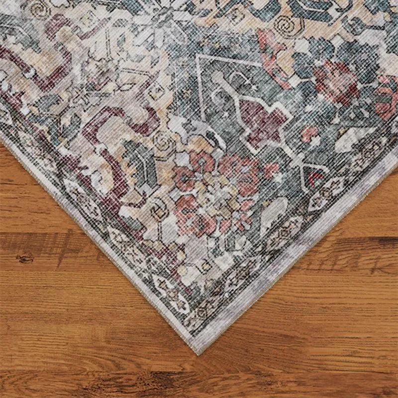 Isabella Ethnic Polyester Carpet - Grey & Brown media 6
