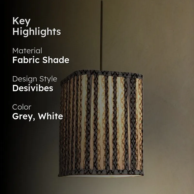 Ethnix Pleated Fabric Ceiling Lamp - Grey media 2