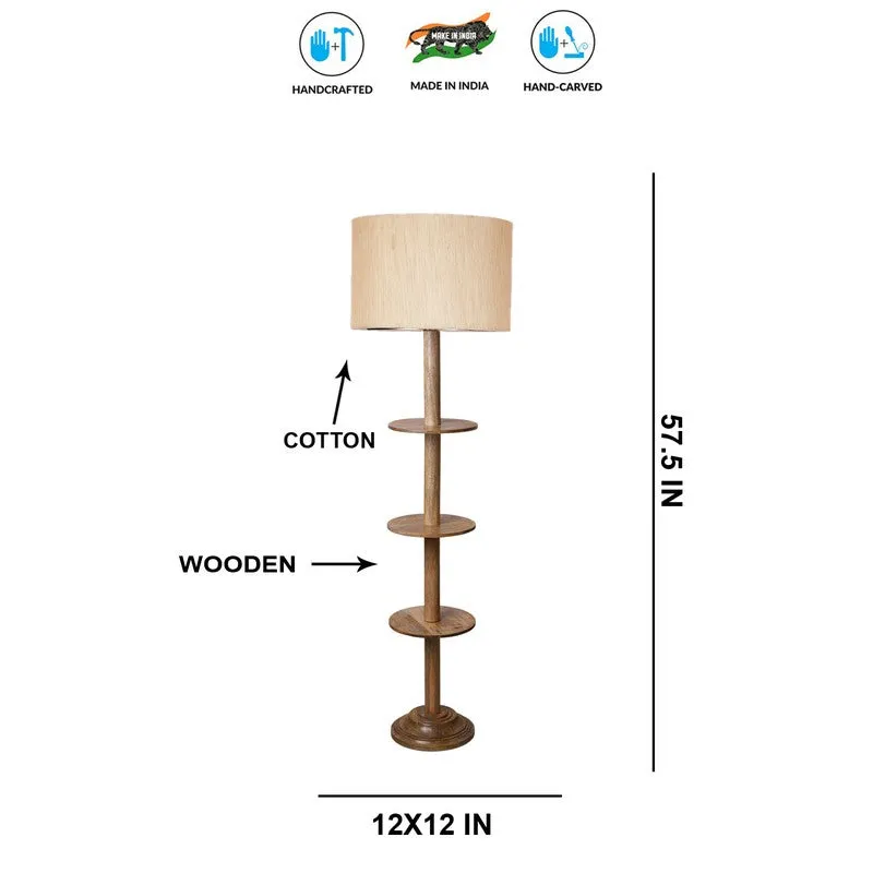 LumiCrate Tower Wooden Floor Lamp - White media 8