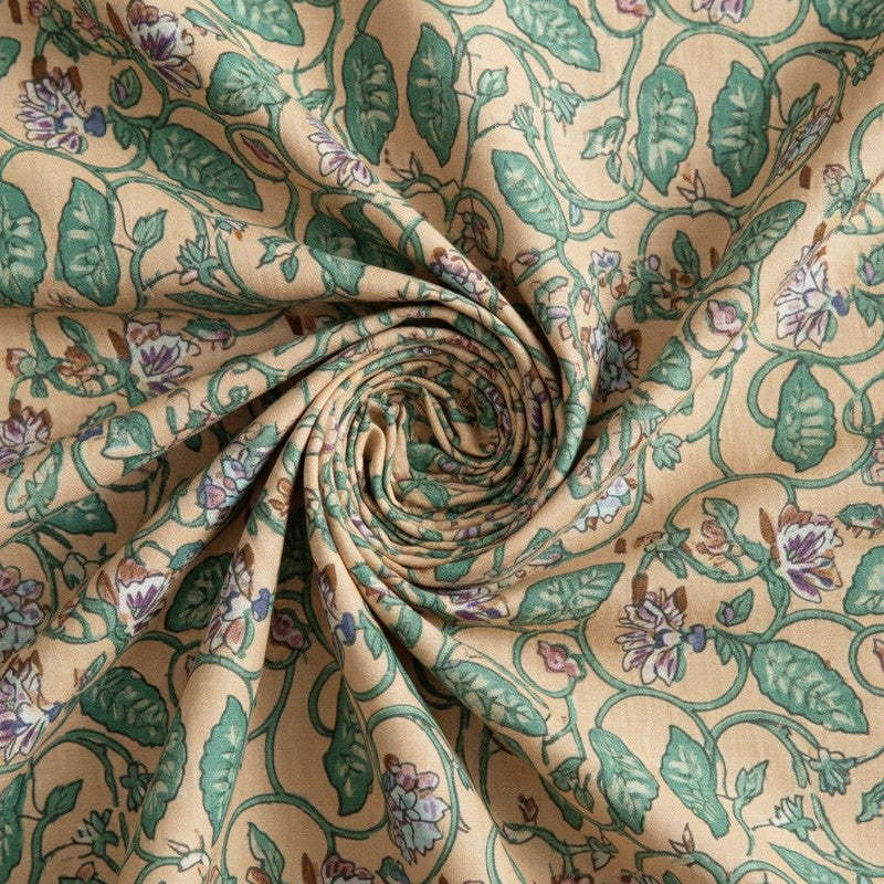 Jewelina Floral Printed Cotton Bedsheet (Peach) -120 TC media 5