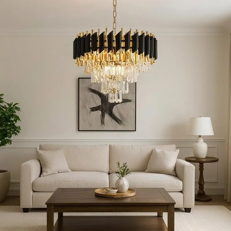 Elite Radiance Metal Chandelier - Gold & Black media 5