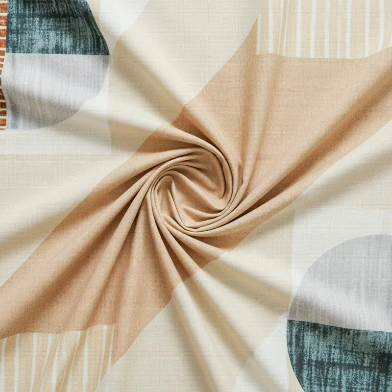 Idris Abstract Cotton Bedsheet (Brown,Beige) - 200 TC media 5