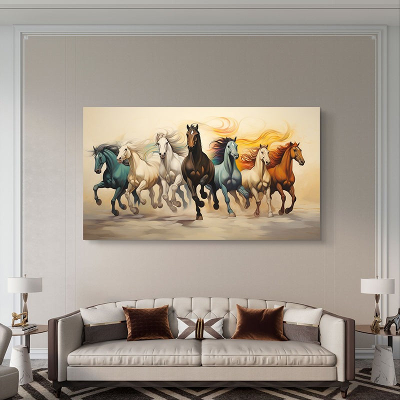 Untamed Horses Canvas Wall Painting