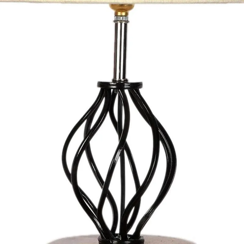 Georgia Fabric Table Lamp - Beige,Black media 5