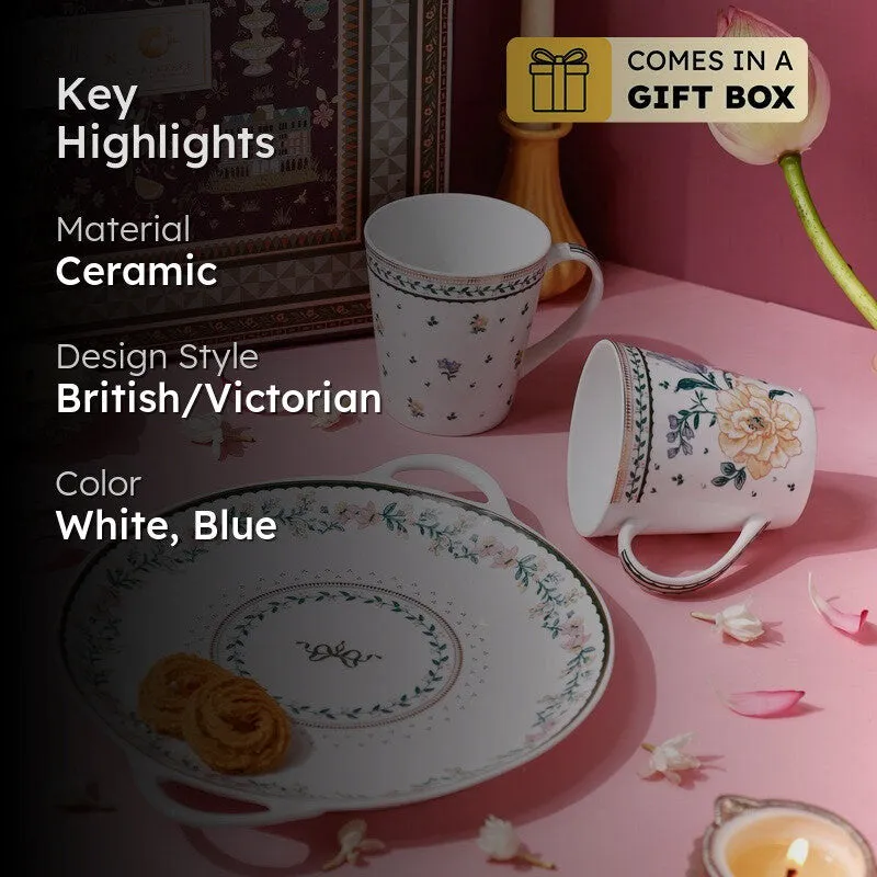 Magique by The Wishing Chair Emerald Ribbon Lustre Mugs & Platter With Giftbox - Three Piece Set media 2